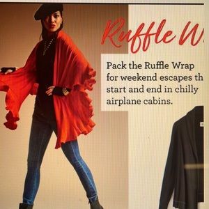 CABI Red Ruffle Wrap